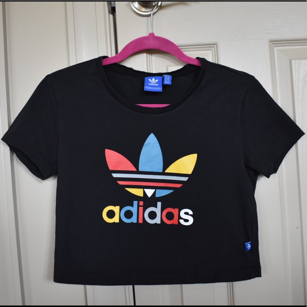 ADIDAS CROPPED LOGO TEE